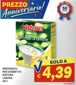 Vivo Supermercati Preparato per sorbetto Ristora limone offerta
