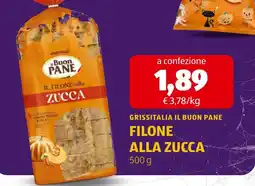 ALDI Grissitalia il Buon Pane Filone alla Zucca offerta