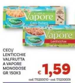 Vivo Supermercati Ceci/ Lenticchie Valfrutta a vapore offerta
