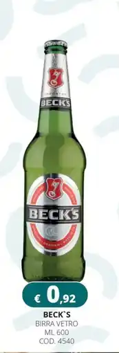 Altasfera Beck's birra vetro offerta