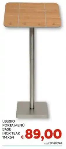 Vivo Supermercati Leggio porta menù base inox teak offerta