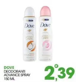 Rosa Cash Dove deodoranti advance spray offerta