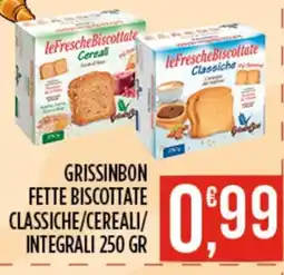 Euroesse Grissinbon fette biscottate classiche/cereali/integrali offerta