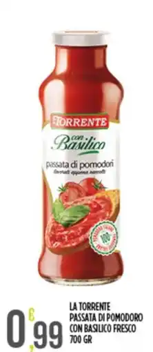 Euroesse La Torrente passata di pomodoro con basilico fresco offerta