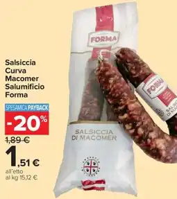 Carrefour Express Salsiccia Curva Macomer Salumificio Forma offerta