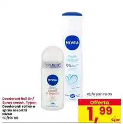 Interspar Deodoranti roll on e spray assortiti Nivea offerta