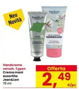 Interspar Handcreme versch. Typen Crema mani assortita Jean&Len offerta
