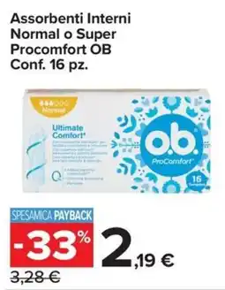 Carrefour Express Assorbenti Interni Procomfort OB offerta