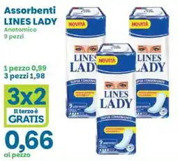 Prix Quality Assorbenti Lines Lady Anatomico offerta