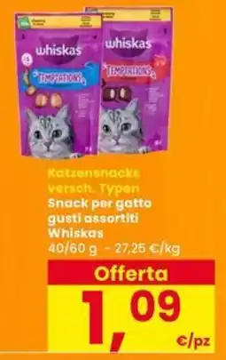 Interspar Snack per gatto Whiskas offerta