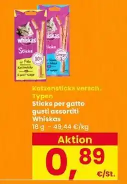 Interspar Sticks per gatto gusti assortiti Whiskas offerta