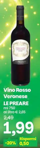 Prix Quality Vino Rosso Veronese Le Preare offerta