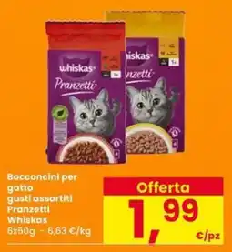 Eurospar Bocconcini per gatto gusti assortiti Pranzetti Whiskas offerta
