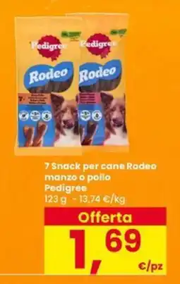 Eurospar Snack per cane Rodeo manzo o pollo Pedigree offerta