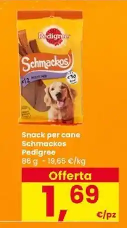 Eurospar Snack per cane Schmackos Pedigree offerta