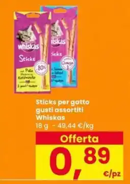 Eurospar Sticks per gatto gusti assortiti Whiskas offerta