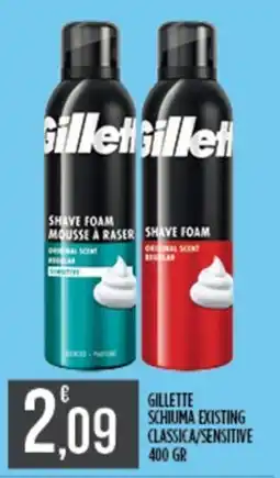 Euroesse Gillette schiuma existing classica/sensitive offerta