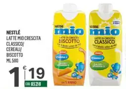 Tutto Risparmio Cash&Carry Nestlé Latte Mio Crescita Classico/Cereali/Biscotto offerta