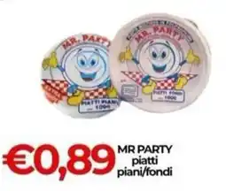 Supermercati Pasquale Prisco Mr Party piatti piani/fondi offerta
