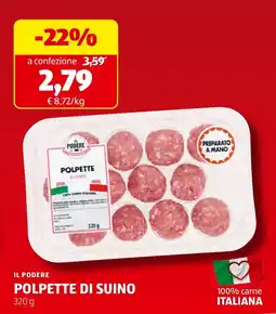 ALDI Il Podere polpette di suino offerta