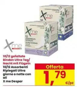Interspar Assorbenti Ripiegati Ultra giorno o notte con ali X me Despar offerta
