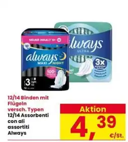 Interspar 12/14 Assorbenti con ali assortiti Always offerta