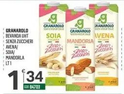 Tutto Risparmio Cash&Carry Granarolo bevanda UHT senza zuccheri avena/soia/mandorla offerta