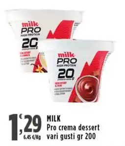 Rossotono Carrefour Milk Pro crema dessert offerta