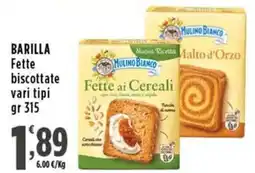 Rossotono Carrefour Barilla Fette biscottate vari tipi offerta