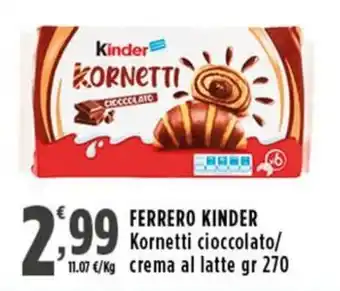 Ferrero Kinder Kornetti cioccolato/crema al latte