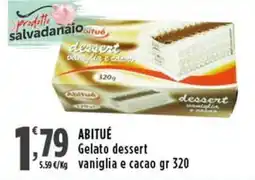 Rossotono Carrefour Abitué Gelato dessert vaniglia e cacao offerta