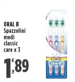 Rossotono Carrefour Oral B spazzolini medi classic care offerta