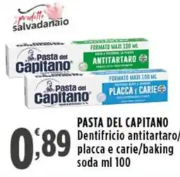 Rossotono Carrefour Pasta del Capitano Dentifricio antitartaro/placca e carie/baking soda offerta