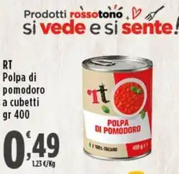 Rossotono Carrefour Polpa di pomodoro a cubetti offerta