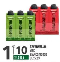 Tutto Risparmio Cash&Carry Tavernello vino bianco/rosso offerta