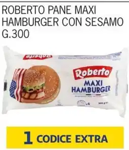 Rossotono Carrefour Roberto pane maxi hamburger con sesamo offerta