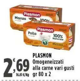 Rossotono Carrefour Plasmon Omogeneizzati alla carne vari gusti offerta