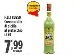 Rossotono Carrefour F.LLI RUSSO Cremoncello di sicilia al pistacchio offerta