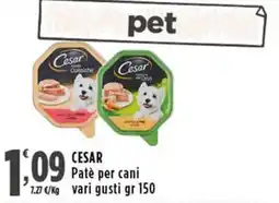 Rossotono Carrefour CESAR Patè per cani offerta