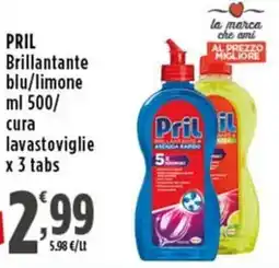 Rossotono Carrefour Pril Brillantante blu/limone/cura lavastoviglie offerta