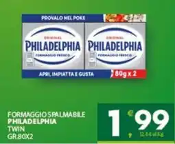Despar Sicilia Formaggio spalmabile Philadelphia Twin offerta