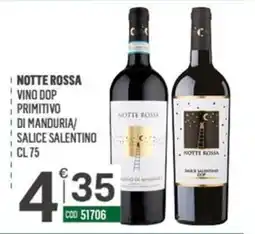 Tutto Risparmio Cash&Carry Notte Rossa vino dop primitivo di manduria/salice salentino offerta