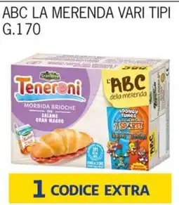 Rossotono Carrefour Teneroni ABC la merenda vari tipi offerta