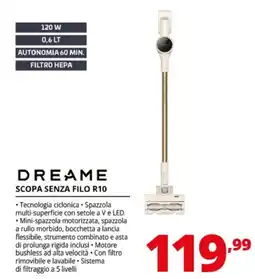 Comet Dreame scopa senza filo R10 offerta