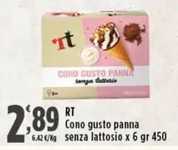 Rossotono Carrefour Cono gusto panna senza lattosio offerta