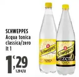 Rossotono Carrefour Schweppes acqua tonica classica/zero offerta