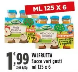 Rossotono Carrefour Valfrutta Succo vari gusti offerta