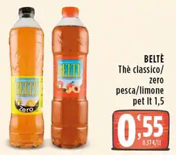 Rossotono Carrefour Beltè Thè classico/zero pesca/limone offerta