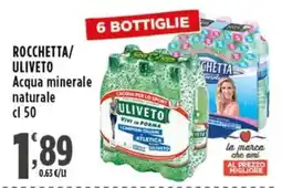 Rossotono Carrefour Acqua minerale naturale Uliveto offerta