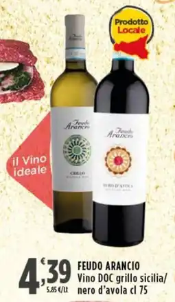 Rossotono Carrefour Feudo Arancio Vino DOC grillo sicilia/nero d'avola offerta